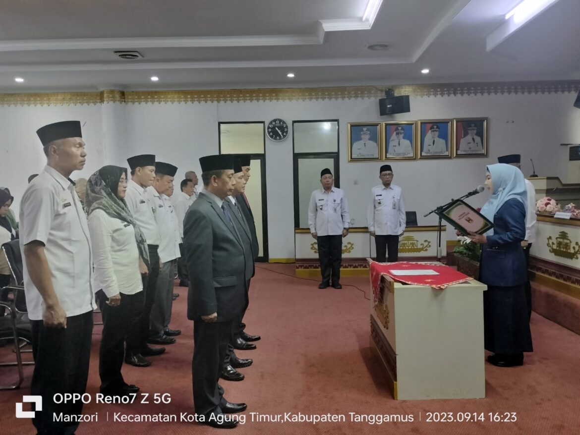 Bupati Tanggamus Lantik Pejabat Eselon II untuk Jabatan tiinggi pratama di Jajaran Pemkab Tanggamus