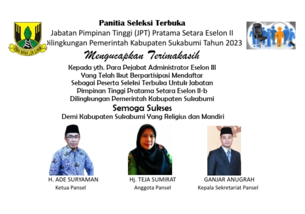 Seleksi Terbuka JPT Pratama Eselon 2 Pemkab Sukabumi, ini Pejabat yang Lulus Tahapan Seleksi Administrasi