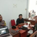 Sambang kordinasi , Bhabinkamtbmas Suranenggala kulon Polsek Kapetakan Polres Cirebon Kota kawal pemilu damai