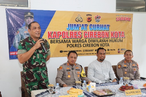 Kapolres Cirebon Kota Bersama Dandim 0614/Kota Cirebon Gelar Jum’at Curhat