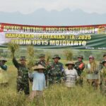 Kodim 0815 Mojokerto Laksanakan Proglatsi Sistem Blok Hanpangan TA 2025 di Gondang