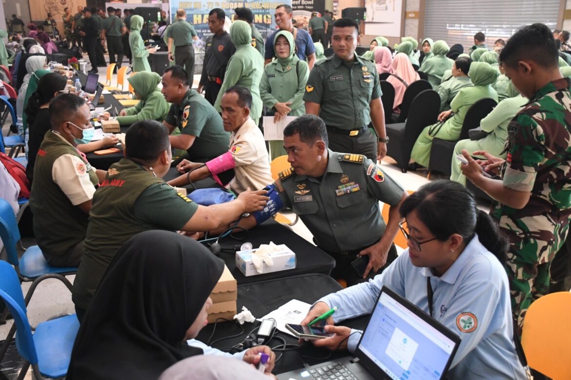 Kodim 0815/Mojokerto Gelar Bakti Kesehatan Pengobatan Umum Gratis di Sunrise Mall, Dandim Tekankan Pentingnya Deteksi Dini Kesehatan