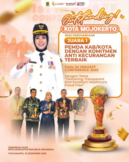 Terapkan Integritas dalam Layanan Kesehatan, Kota Mojokerto Dinobatkan sebagai Pemerintah Daerah dengan Komitmen Anti Kecurangan Terbaik