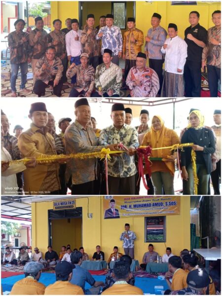Ketua DPRD Kabupaten Tangerang Bersama Ketua APDESI Kecamatan Rajeg, Meresmikan Balai Warga 09 Di Desa Tanjakan Mekar
