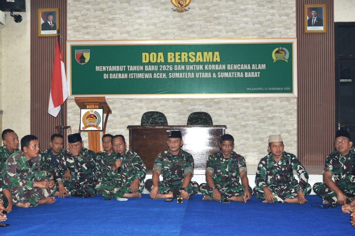 Kodim 0815/Mojokerto Gelar Doa Bersama Sambut Tahun Baru 2026 dan Doakan Korban Bencana Alam