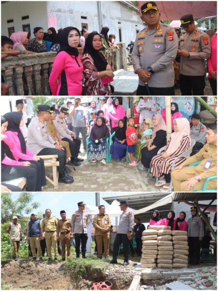 Kapolresta Tangerang dan Ketua Bhayangkari Salurkan Bantuan untuk Korban Tanah Longsor di Cisoka