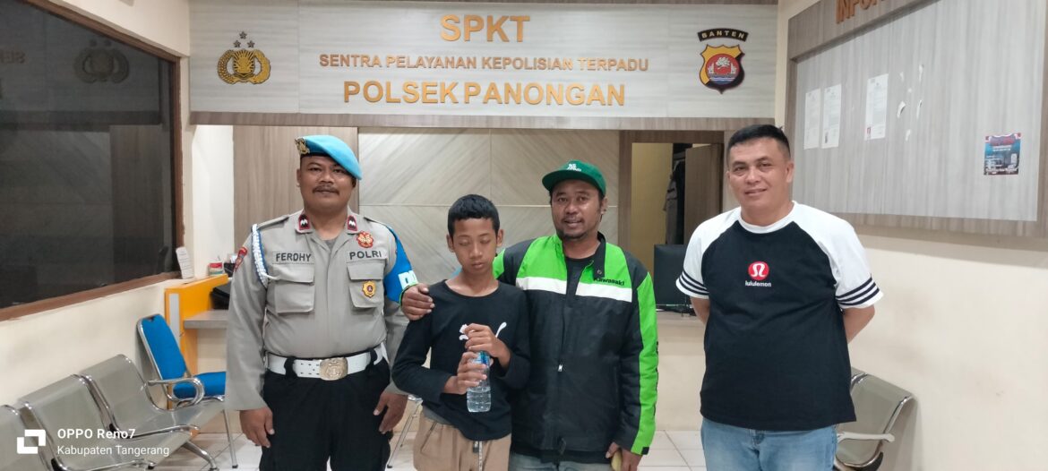 Polsek Panongan Gerak Cepat Antar Pelajar SD yang Tersesat Kembali ke Keluarga