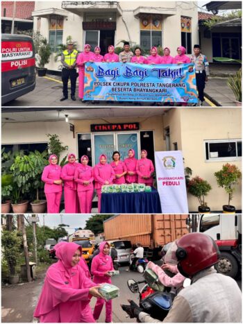 Bagi 50 Takjil Gratis, Polsek Cikupa Berbagi Kebahagiaan di Sore Ramadhan