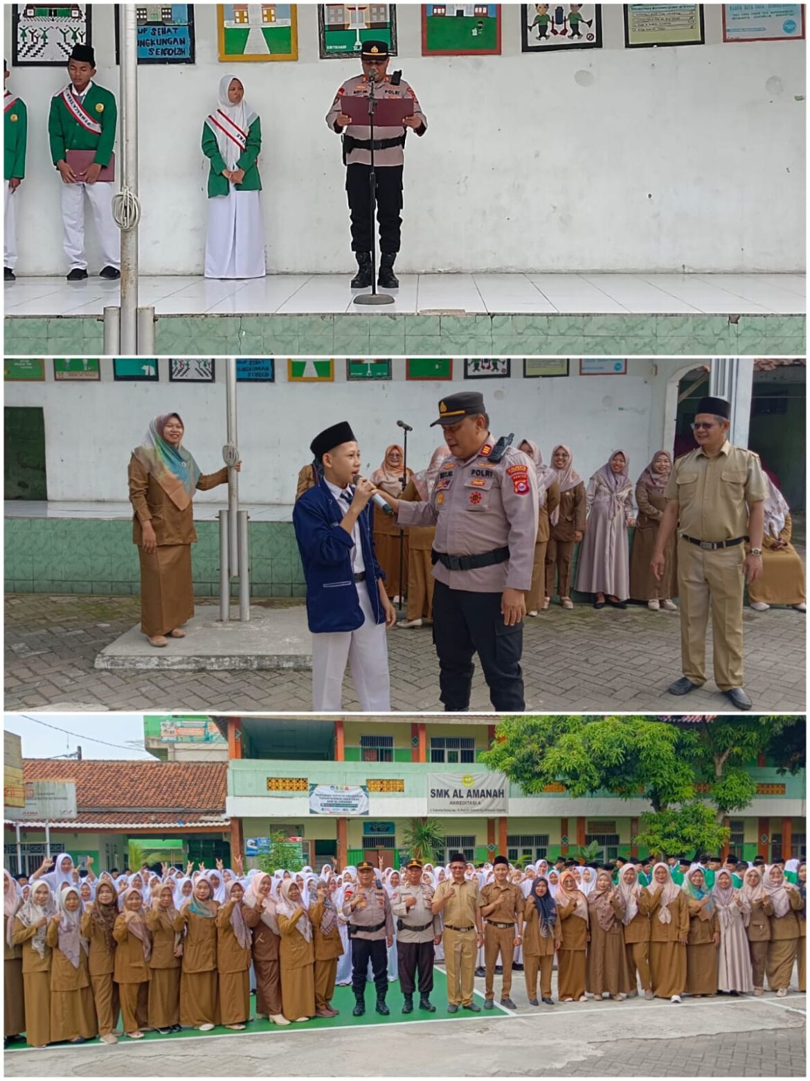 Kapolsek Pasar Kemis Jadi Pembina Upacara di SMK Al Amanah, Sampaikan Pesan Kamtibmas