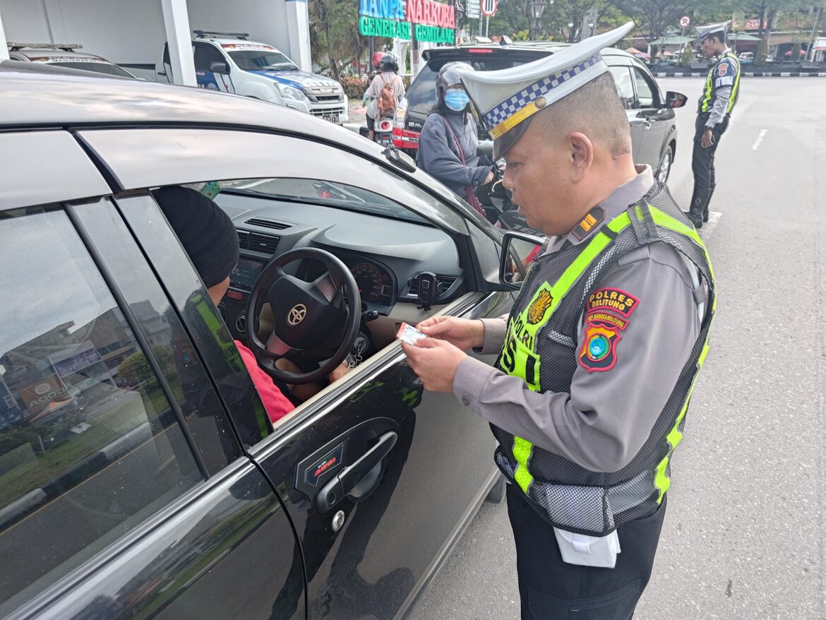 Satlantas Polres Belitung Gelar Razia Gabungan dan Sosialisasi Keselamatan Transportasi