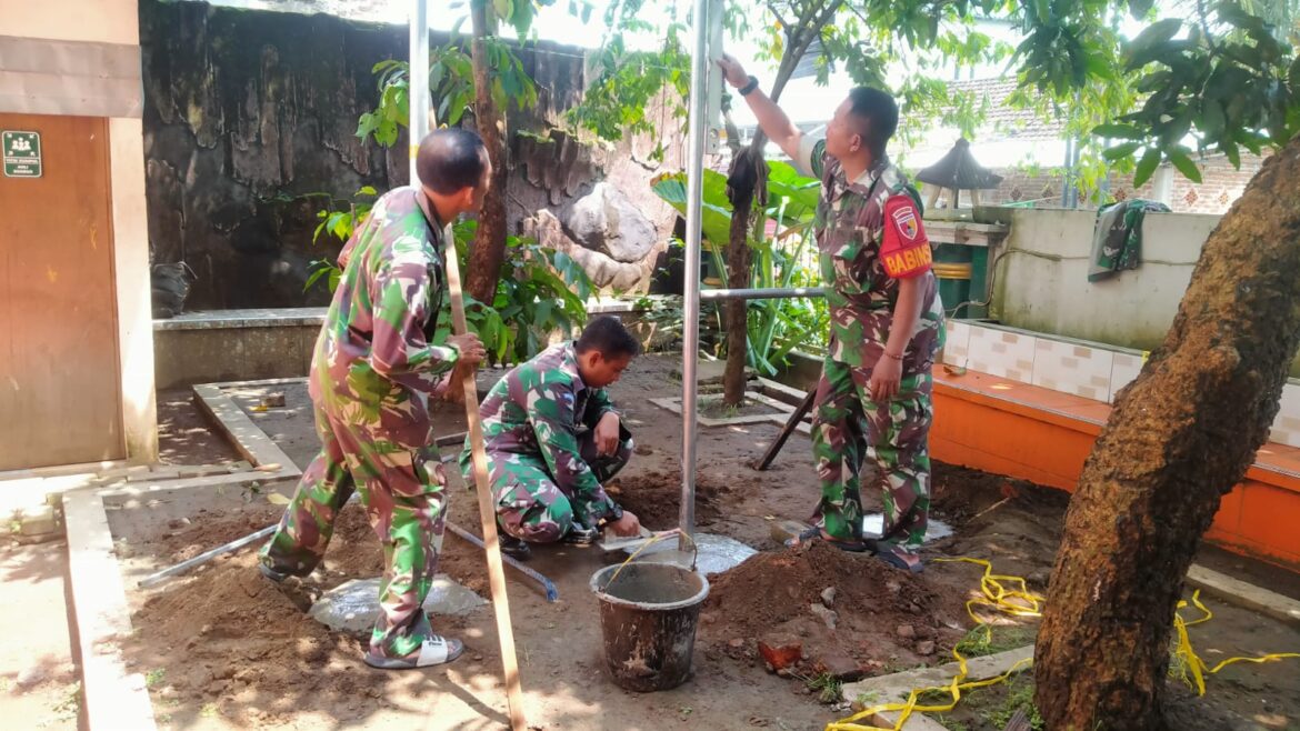Kodim 0815/Mojokerto Siapkan Santri Jadi Prajurit, Bangun Sarana Garjas B di Ponpes Darul Hikam