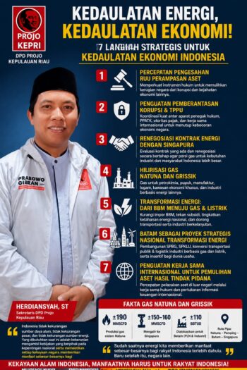 Projo Kepri Dorong Renegosiasi Gas Natuna-Grissik, Prioritaskan Kebutuhan Energi Nasional Sebelum Ekspor