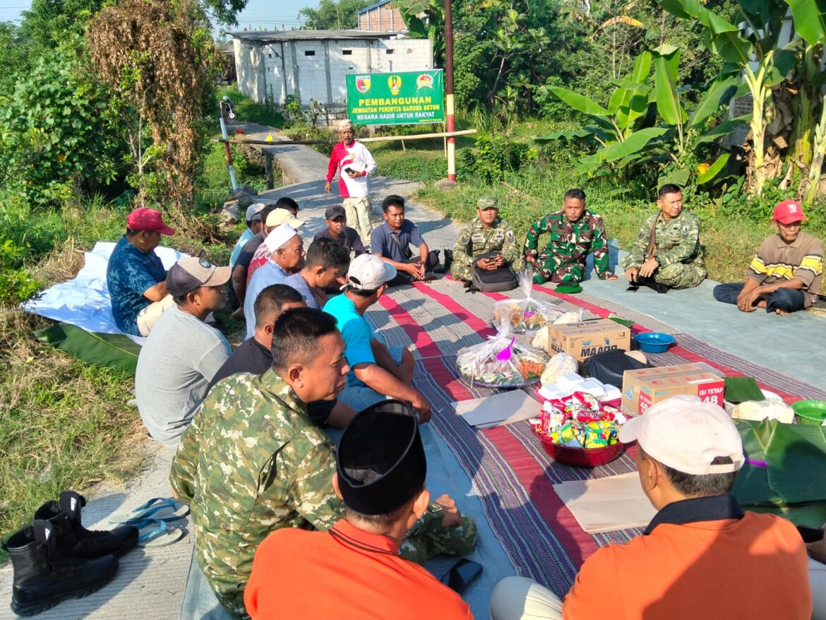 Syukuran Awali Pembangunan Jembatan Perintis Garuda, Koramil 0815/07 Jetis Dukung Akses dan Konektivitas Warga