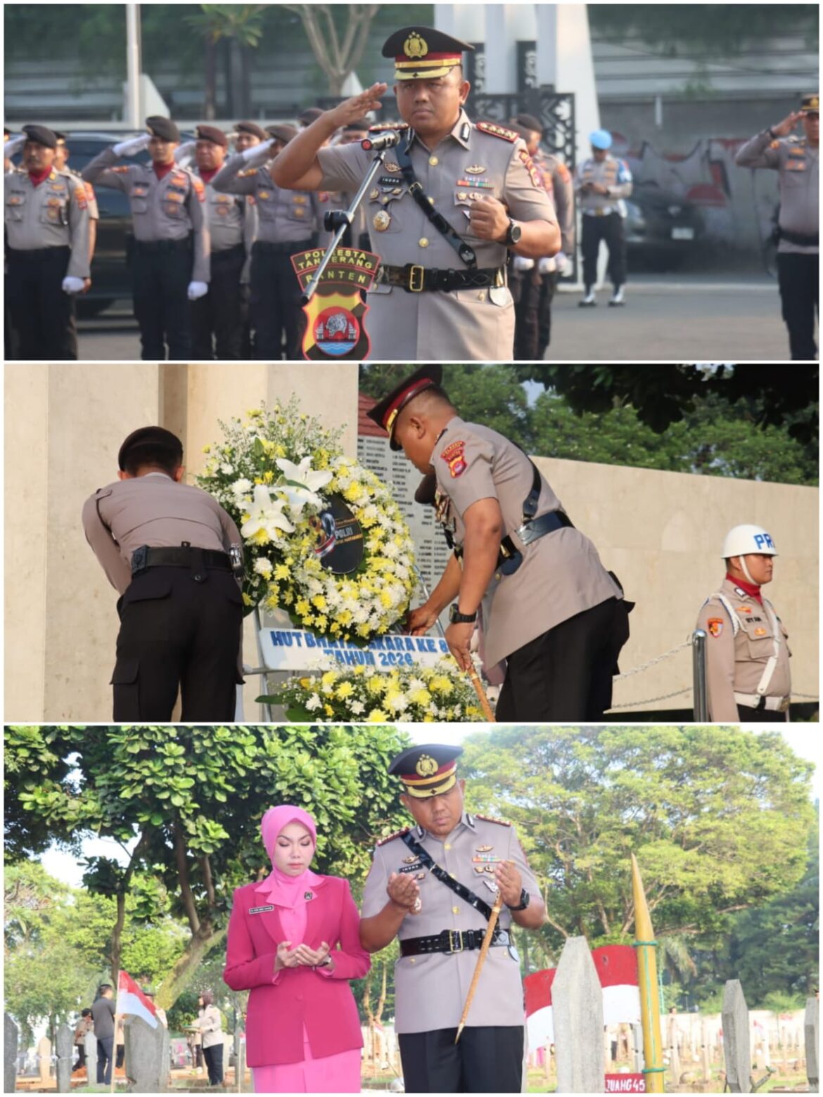 Jelang Hari Bhayangkara, Polresta Tangerang Teladani Semangat Juang dengan Ziarah di Taman Makam Pahlawan