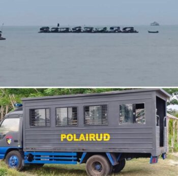 Satpolairud Polres Bangka Barat Amankan 8 Ponton Selam dan 24 Pekerja Tambang Ilegal di Perairan Keranggan-Tembelok
