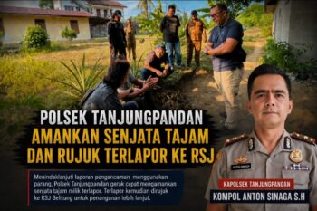 Terima Laporan Pengancaman Gunakan Parang, Polsek Tanjungpandan Amankan Senjata Tajam dan Rujuk Terlapor ke RSJ Belitung