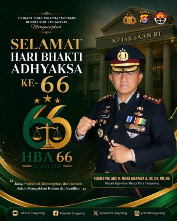 Hari Bhakti Adhyaksa ke-66, Kapolresta Tangerang: Sinergi Polri-Kejaksaan Kunci Tegaknya Hukum Berkeadilan