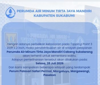 PERBAIKAN KEBOCORAN PIPA, DISTRIBUSI AIR DI CABANG SUKALARANG TERHENTI SEMENTARA