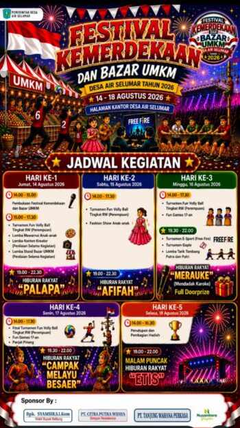 Sambut HUT RI ke-81, Desa Air Selumar Gelar Festival dan Bazar UMKM Selama 5 Hari