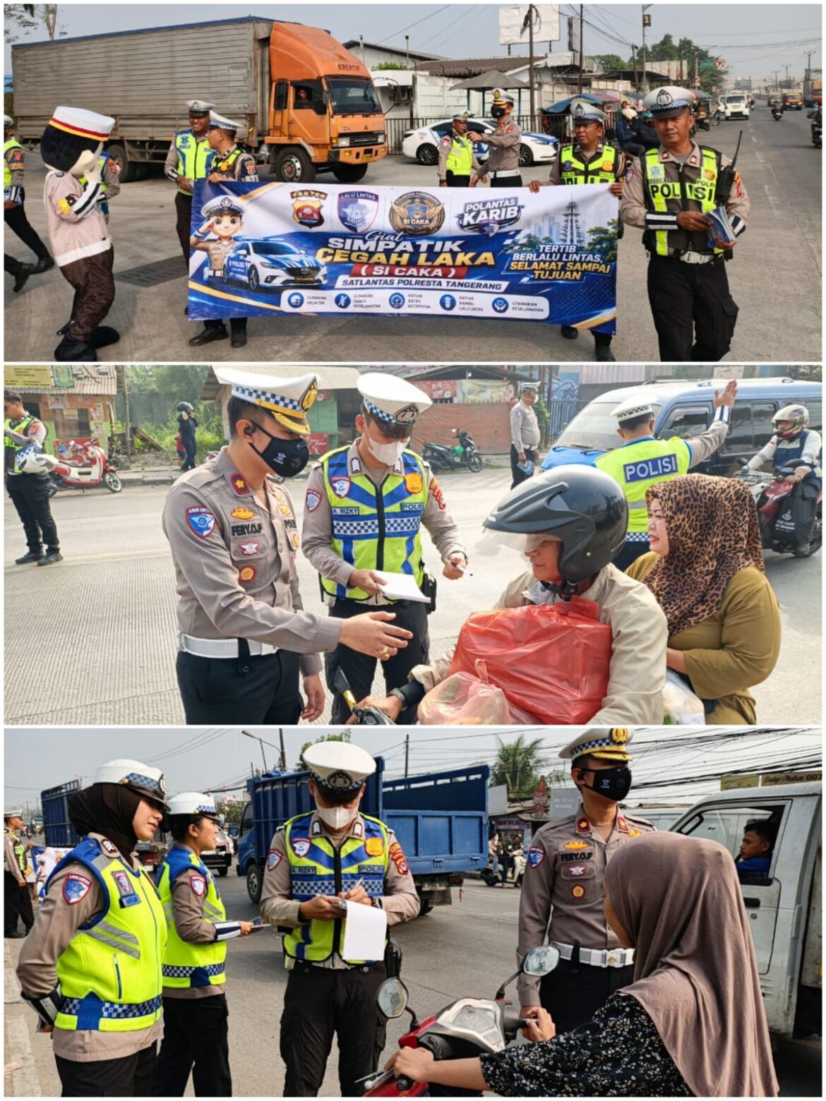 Si Caka Turun ke Jalan, Satlantas Polresta Tangerang Edukasi Pengendara di Titik Rawan Kecelakaan