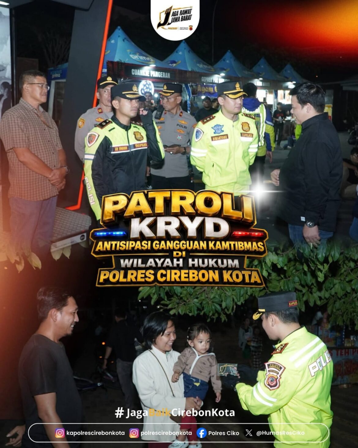 Kapolres Cirebon Kota Patroli Malam Minggu, Pastikan Keamanan dan Kenyamanan Warga