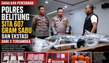 Gagalkan Peredaran, Polres Belitung Sita 607 Gram Sabu dan Ekstasi dari 3 Tersangka