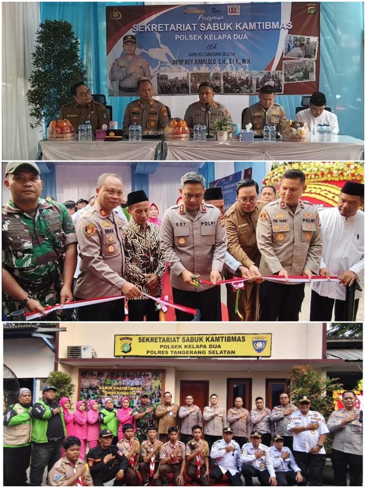Kapolres Tangerang Selatan Meresmikan Sekretariat Sabuk Kamtibmas Polsek Kelapa Dua