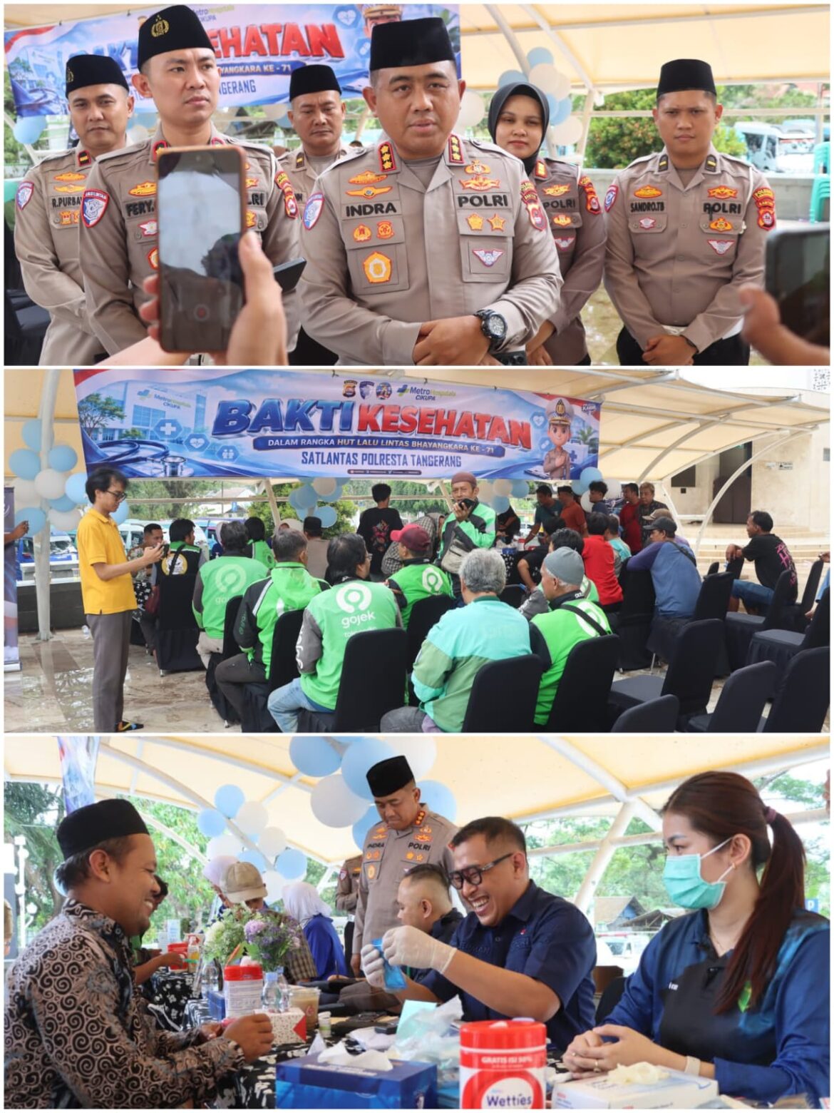 HUT Lalu Lintas: Jemaah Al-Amjad, Pedagang, hingga Ojol Cek Kesehatan Gratis Satlantas Polresta Tangerang