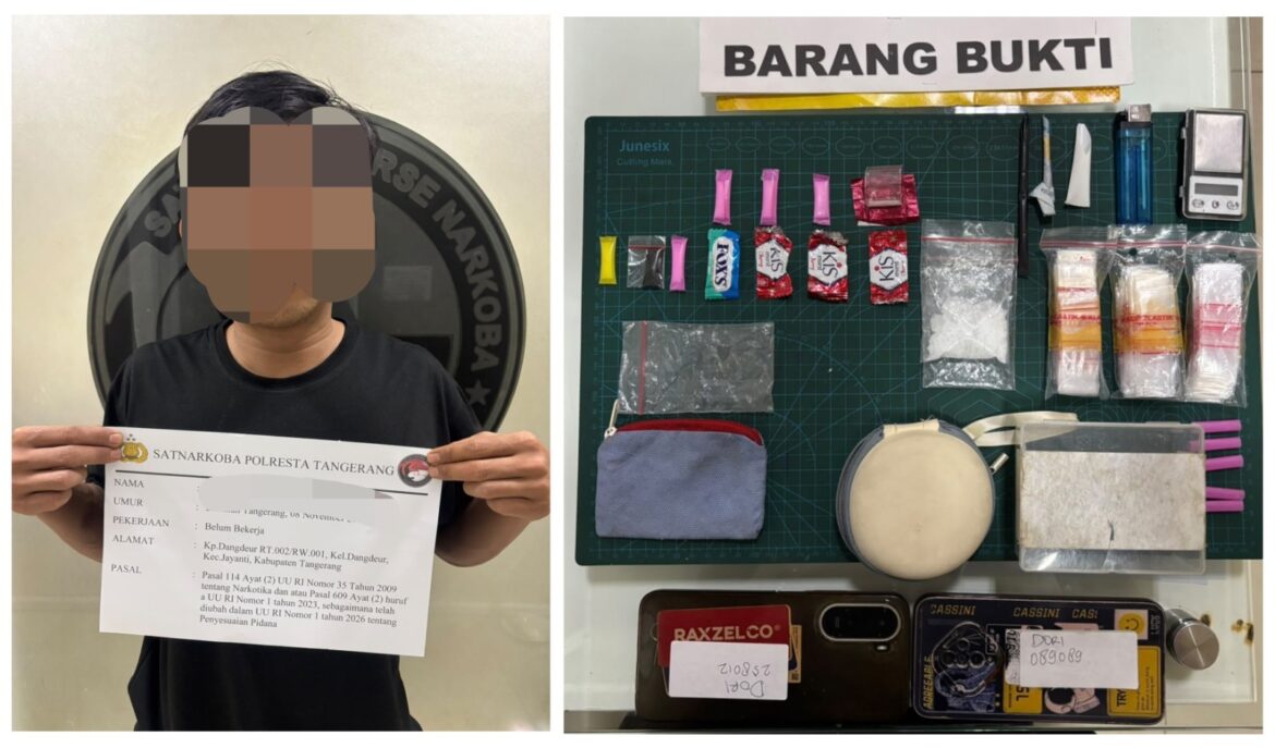 Polresta Tangerang Meringkus Pria 26 Tahun Di Kontrakannya Simpan 14,52 Gram Sabu