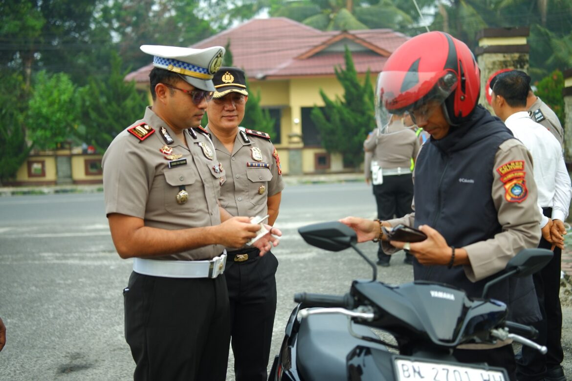 Tertib Dimulai dari Internal, Polres Belitung Periksa Kendaraan