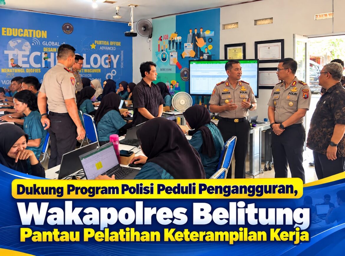 Dukung Program Polisi Peduli Pengangguran, Wakapolres Belitung Pantau Pelatihan Keterampilan Kerja